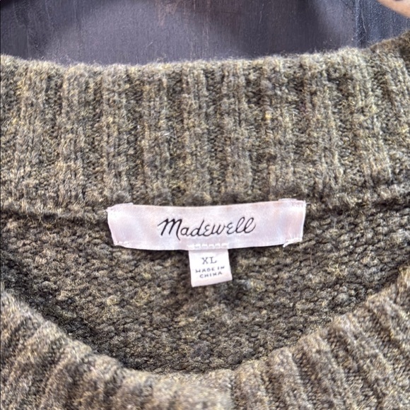 Madewell Textured Olive Cardigan Sweater Size XL - Picture 2 of 10
